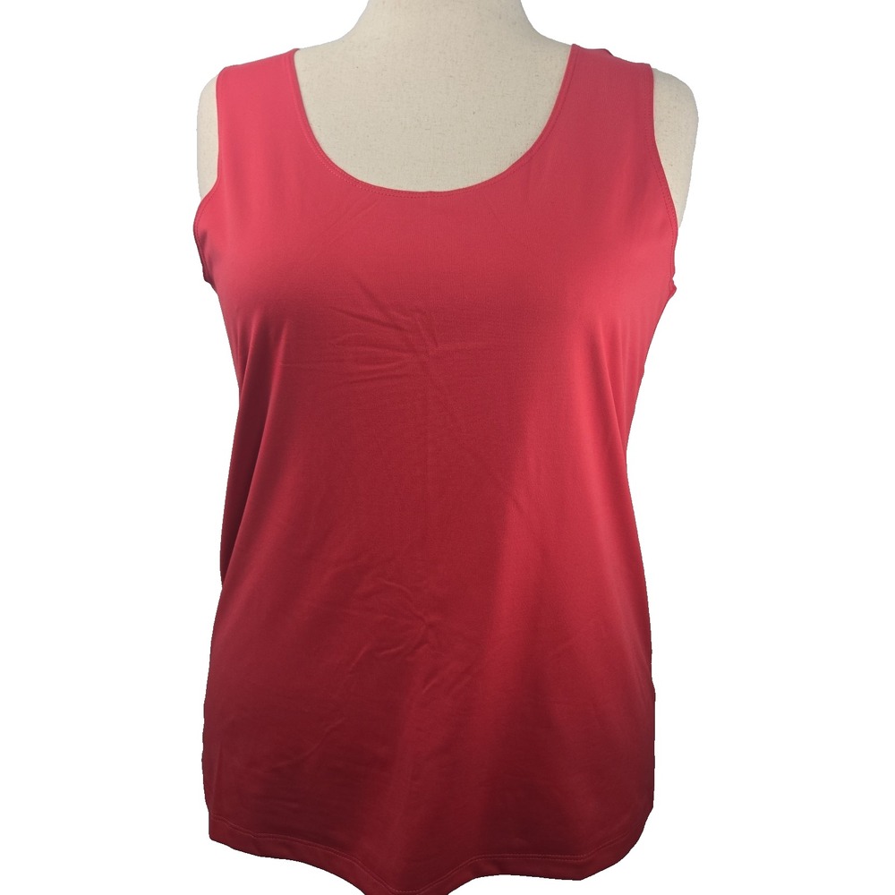 Chico's Size 3 Microfiber Contemporary Tank Top Basic Knit Hot Honeysickle- New